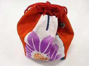 リサイクル　花模様巾着